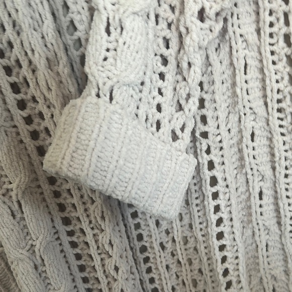 Moon & Madison White Long Open Knit Cardigan - Picture 7 of 7